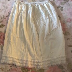 Elegant White Lace Trim Slip